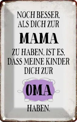 Produktbild von vianmo Blechschild 18x12 cm Mama noch besser dich zum Oma Familie Freunde