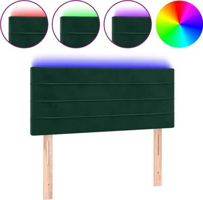 Obrázek produktu pro vidaXL LED čelo postele tmavě zelené 80x5x78/88 cm Velvet