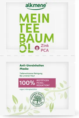 Produktbild von alkmene Mein Teebaumöl Anti Unreinheiten Maske 2x 7 ml 100% bestätigen Pickel Reduktion - vegan & klimaneutral