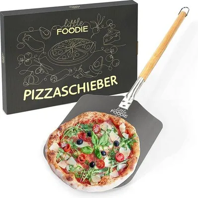 Image de Pelle à pizza en aluminium 30 x 30 cm avec manche en bois