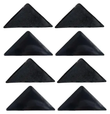 Immagine prodotto di Tappetini antiscivolo in gomma, 8 pezzi, design ecologico, confezione da 3, colore nero