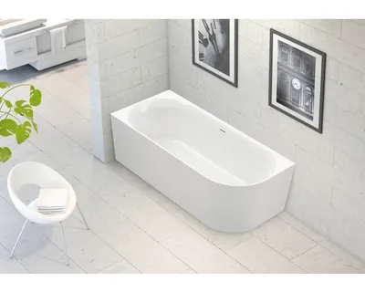 Produktbild von OTTOFOND Badewanne Afinar Corner 80 x 180 cm rechte Ecke abgerundet weiß glänzend 703944