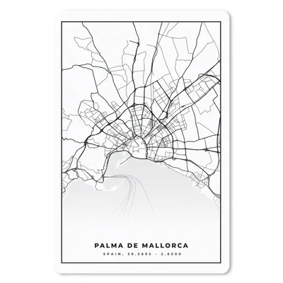 Produktbild von MuchoWow® Mauspad Mousepad Mallorca - Stadtplan - Karte - Schwarz und weiß - Karte 18x27 cm - Mousepads - Maus Mat - Pad - Mausunterlage