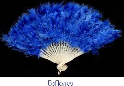 Produktbild von Federfächer Dekofächer Handfächer Fächer Tanzen-Fächer blau