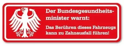 Produktbild von Wetterbeständiger Aufkleber-Warnhinweis für Motorrad, Roller und Auto, wasserdicht 10 x 3,5 cm.