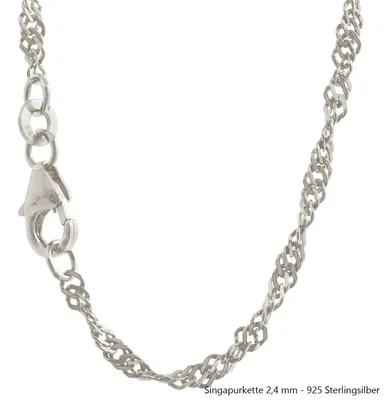 Produktbild von Silberkette Singapurkette Länge 21cm - Breite 2,9mm - 925 Silber