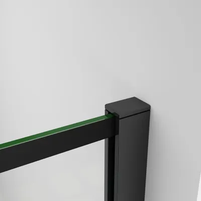 Produktbild von Schwarz  8mm Nano+ESG walk in Duschtrennwand Duschwand 120X200cm mit einstellbar Stabilisator 73-120cm