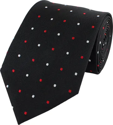 Produktbild von Fabio Farini - 1 Stück verschiedene Herren Krawatten - Schlips mit Punkten in 8cm Breite Breit (8cm), Schwarz (Rot, Weiß)