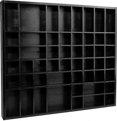 Zdjęcie produktu dla Creative Deco Drewniany Organizer | 52 x 46 x 5 cm | 51 Przegródek | Czarny |idealny do przechowywania, decoupage i dekoracji