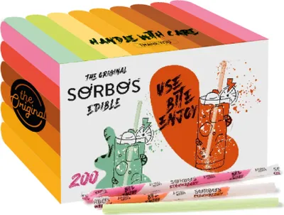 Produktbild von Jedlá ovocná brčka SORBOS - MIX příchutí (200 kusů)