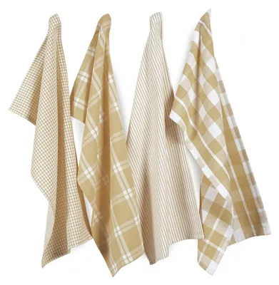 Katoenen Keukendoekjes 4er Set, 43x71 cm, Beige, Absorbierend