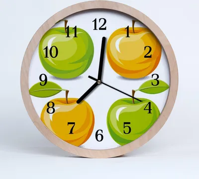 Produktbild von Holzuhr 20fi cm wanduhr - Äpfel Küche