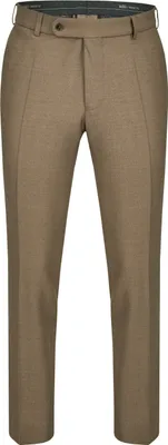 Produktbild von aubi Perfect Fit Herren Businesshose Anzughose Flanell Flat Front Modell 26 beige Größe 56