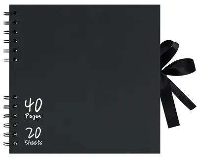 Fotoalbum 20,5x20,5 cm, 20 Blatt, 40 Seiten, Schwarz