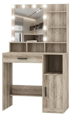 Immagine prodotto di Tavolino da trucco - Specchiera da trucco - Tavolino per il trucco - Specchiera per il trucco - Tavolino con specchio - 10 luci a LED