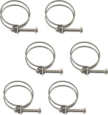 Produktbild von Schlauchschellen 46-51mm - 6 Stück - Rostfreier Stahl 304