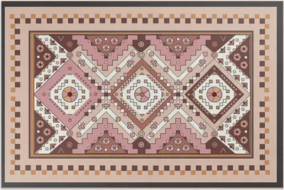 Produktbild von Marokkanisches Muster mit geometrischen Ornamenten – Vinylteppich – 60x90 cm – Outdoor Teppich – Terrasse – Wetterfest – Modern