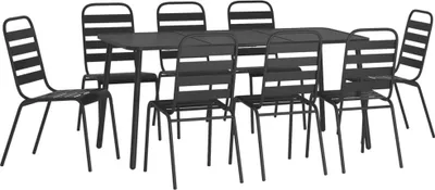 Image de vidaXL Ensemble de jardin 9 pièces anthracite acier