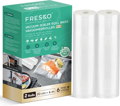Obrázek produktu pro Vakuové fólie, 2 role, rozměry 20 x 600 cm, bez BPA, vhodné pro vaření metodou sous-vide a pro zmrazování