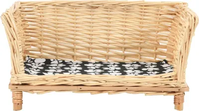 Obrázok produktu pre vidaXL Kôš pre psa s vankúšom 50x33x30 cm Prírodná vŕba