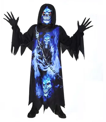 Immagine prodotto di Omgoods - Costume da Mietitore per Bambini, completo di maschera e guanti