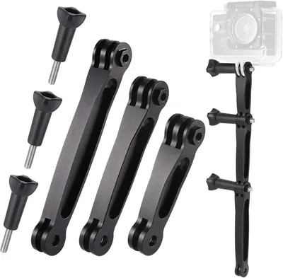 Produktbild von 3-in-1 Aluminium Verlängerungsarm, verstellbar, 3 Längen (68, 88, 108 mm), für Actionkameras