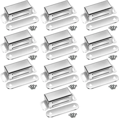 Obrázek produktu pro Magnetické zámky pro dveře skříní – silné magnetické zámky z nerezové oceli (10 kusů)