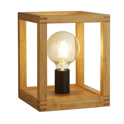 Immagine prodotto di Abatjour Industrial-Nordico Square Legno Marrone Nero 1 Luce E27