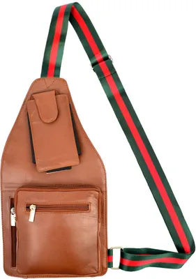 Obrázek produktu pro Náprsní taška Taška přes rameno z pravé kůže Taška přes rameno s kapsou na mobilní telefon Crossbag v hnědé barvě