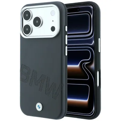 Produktbild von BMW Hülle mit geprägtem Schriftzug iPhone 18 Pro Max Kunstleder MagSafe