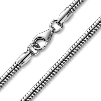 Produktbild von MATERIA 925 Sterling Silber Schlangenkette 3mm Damen Halskette Collier rhodiniert in 40 42 45 50 55 60 70 cm K28