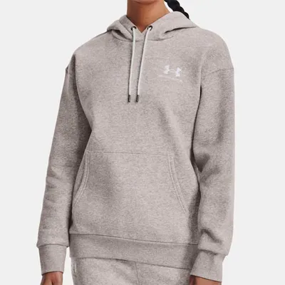 Obrázok produktu pre UNDER ARMOUR Essential Fleece Hoodie Damen 592 - ghost gray light heather/white XL