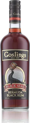 A bottle of Goslings Black Seal Bermuda Rum.