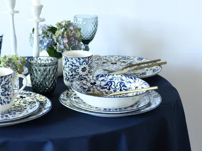 Produktbild von 12-teiliges Blauwes Geschirr Set Aardewerk
