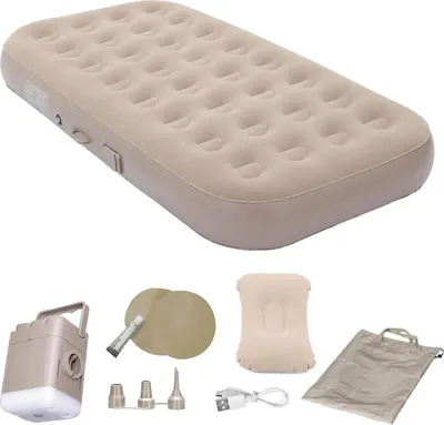 Image de Matelas gonflable, pompe intégrée, éclairage LED, 190 x 100 x 25 cm