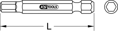 Produktbild von KS Tools 1/4 Bit Innensechskant, 50 mm, 10 mm