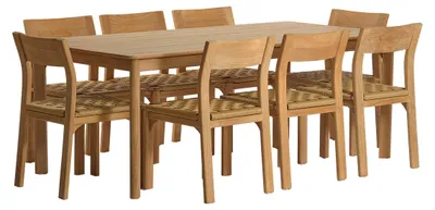 Produktbild von Gartenmöbel aus Teakholz und Rattan für 8 Personen