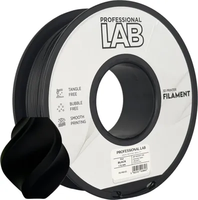 Immagine prodotto di PLA nero 1,75 mm, 1 kg | Prof. Lab, filamento per stampanti 3D