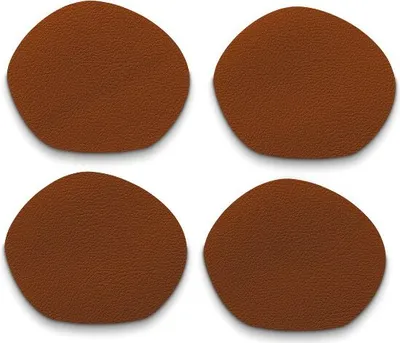 Produktbild von Glasuntersetzer, Kunstleder, 10 x 12 cm, Braun, 4er-Set - Kela | Stone