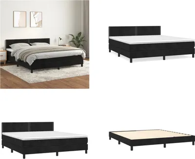 Immagine prodotto di vidaXL Letto boxspring con materasso nero 180x200 cm in velluto - Letto boxspring - Boxspringbetten - Bett - Schlafzimmermöbel