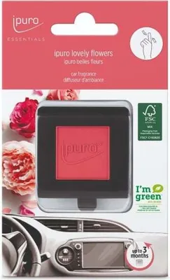 Produktbild von ipuro Lovely flowers, Rot, Kunststoff, Kunststoff, Auto, Maiglöckchen, Moschus, Rose, Vanille, Canangabaum, 1 Stück(e)
