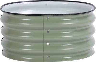Image de 60x60x28cm Planter Garden Boxes Stainless Steel Open Bottom Safe Raised Garden Bed for Home School Light Green