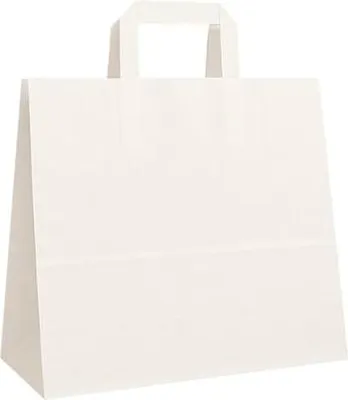 Obrázok produktu pre Papierová taška 320 x 220 x 250 mm, biela, ploché uchá