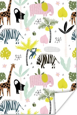 Produktbild von MuchoWow® Poster Tiere - Baum - Muster 20x30 cm - Papierdruck