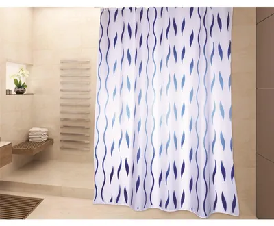 Produktbild von Cotexsa by MSV Premium Anti-Schimmel Textil Duschvorhang - Anti-Bakteriell, waschbar, 100% wasserdicht, mit 12 Duschvorhangringen - Polyester, „Seventies“ Weiß 180x200cm – Spain
