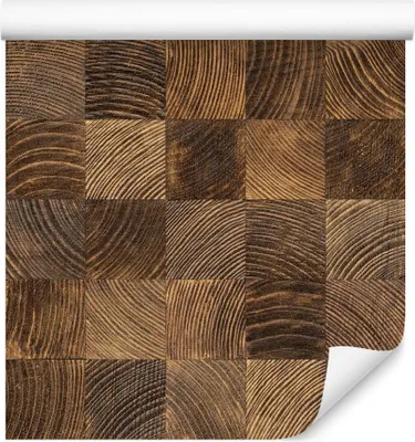 Obrázok produktu pre 10 m VLIES WALLPAPER rolka mozaika z dreva vzhľad dreva geometrické štvorce XXL