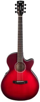 Produktbild von Cort SFX-E Elektro-Akustikgitarre mit Cutaway, schlanke Bauform, Transparent Wine Burst