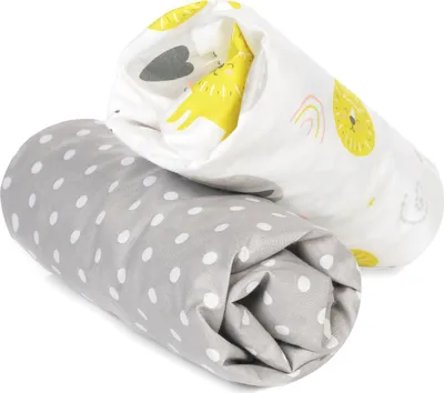 Produktbild von FlyIdeas 2-teiliges Spannbettlaken-Set für Beistellbett Next to Me 83x50 cm – 100% Baumwolle, Weich & Atmungsaktiv