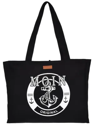 Produktbild von Robin Ruth Umhängetasche Estella Moin Moin - Shopper Schultertasche Maritim Größe L in Schwarz