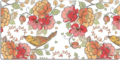 Produktbild von Schreibtischmatte Tischunterlage 120x60 cm Mauspad - Vögel Ornament.